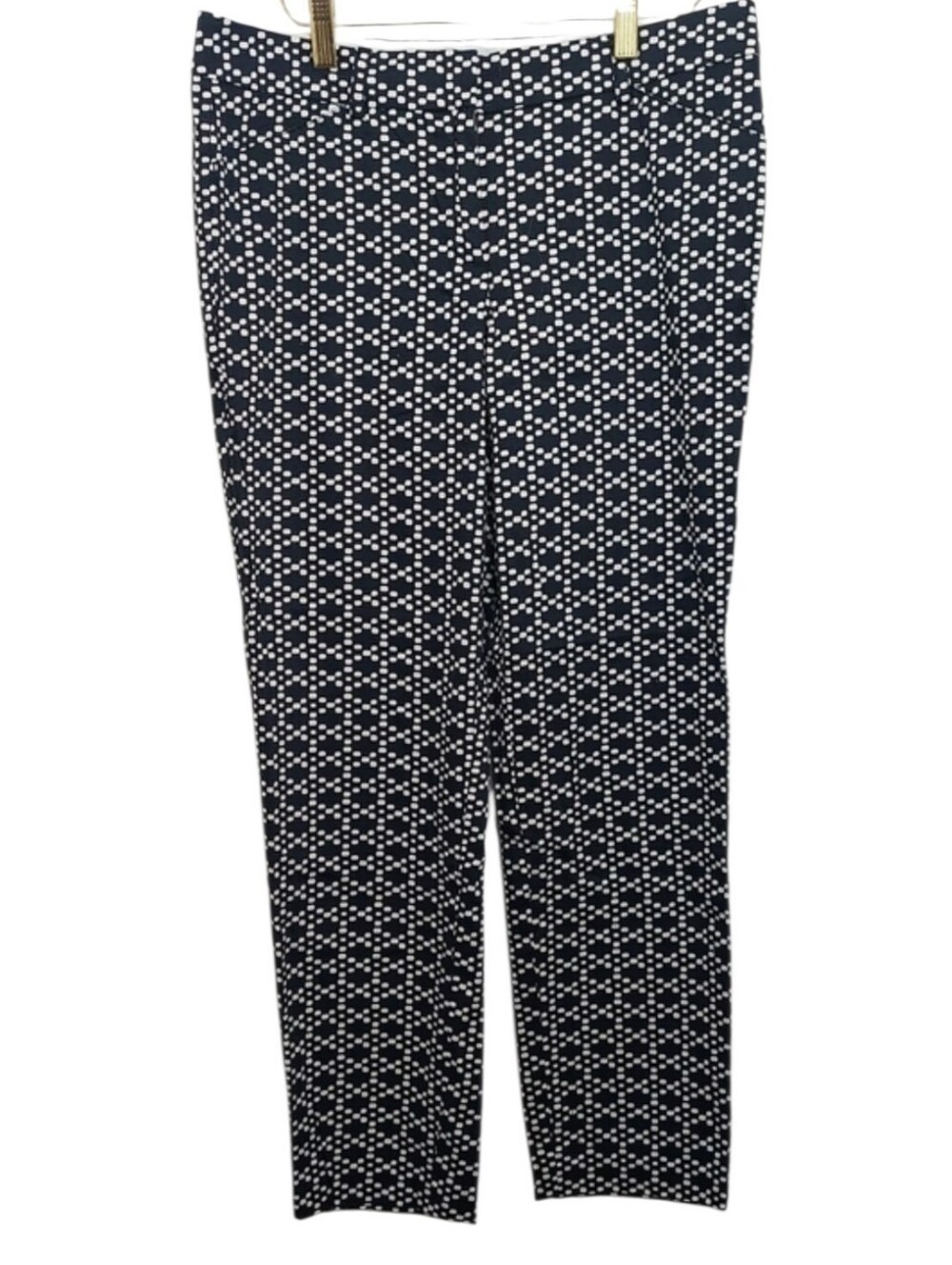 Zac & Rachel Women's Size 8 Pants Black White Geometric Stretch Trousers